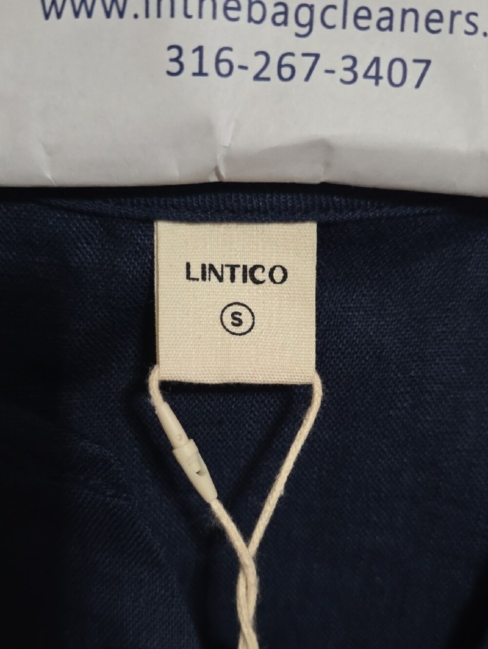Relaxed Navy Linen Midi Dress with Button Front - Picture 4 of 9